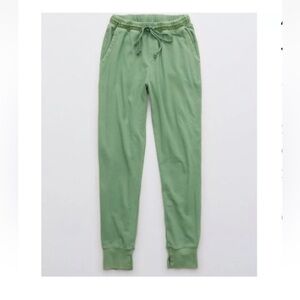 NWT Aerie Sunrise Fleece Green Joggers Size XS